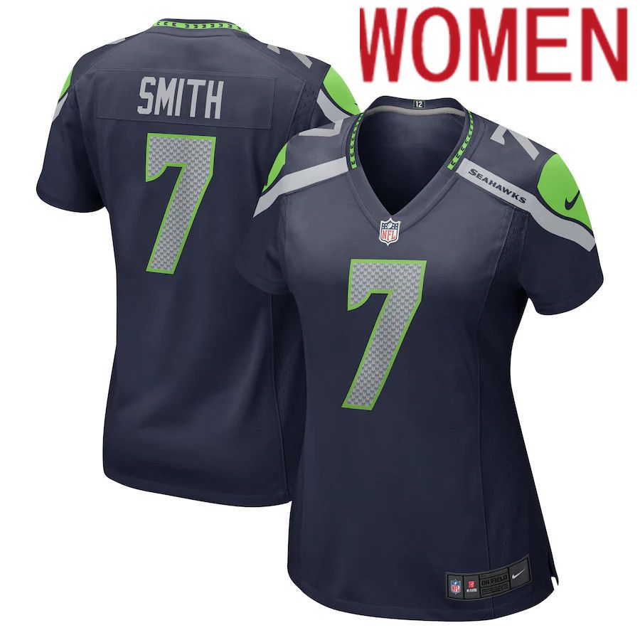 Women Seattle Seahawks #7 Geno Smith Nike College Navy Game NFL Jersey